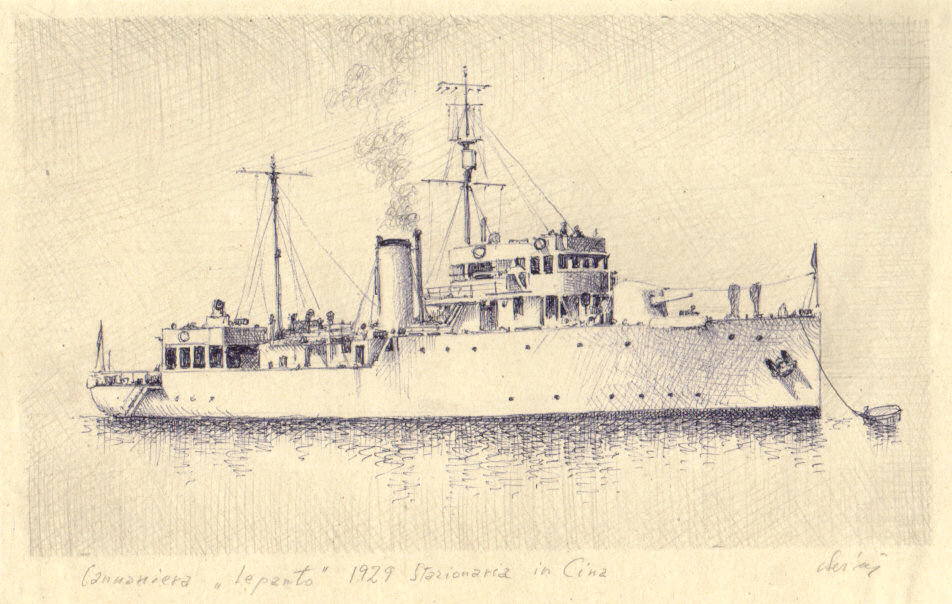 1929 - Cannoniera 'Lepanto' stazionaria in Cina